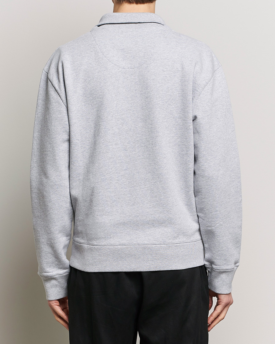 Men | Sweaters & Knitwear | Maison Kitsuné | Fox Head Half Zip Sweatshirt Light Grey Melange