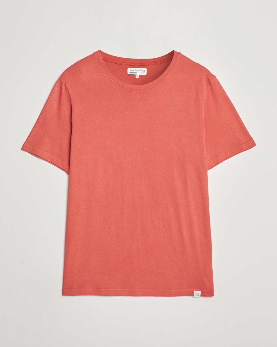 Men | T-Shirts | Merz b. Schwanen | Organic Cotton Washed Crew Neck T-Shirt Newman Red