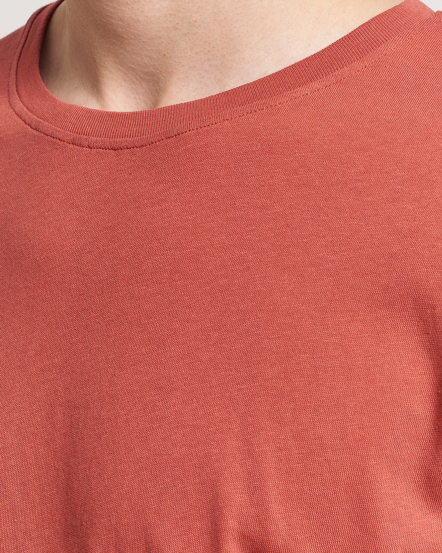 Men | T-Shirts | Merz b. Schwanen | Organic Cotton Washed Crew Neck T-Shirt Newman Red