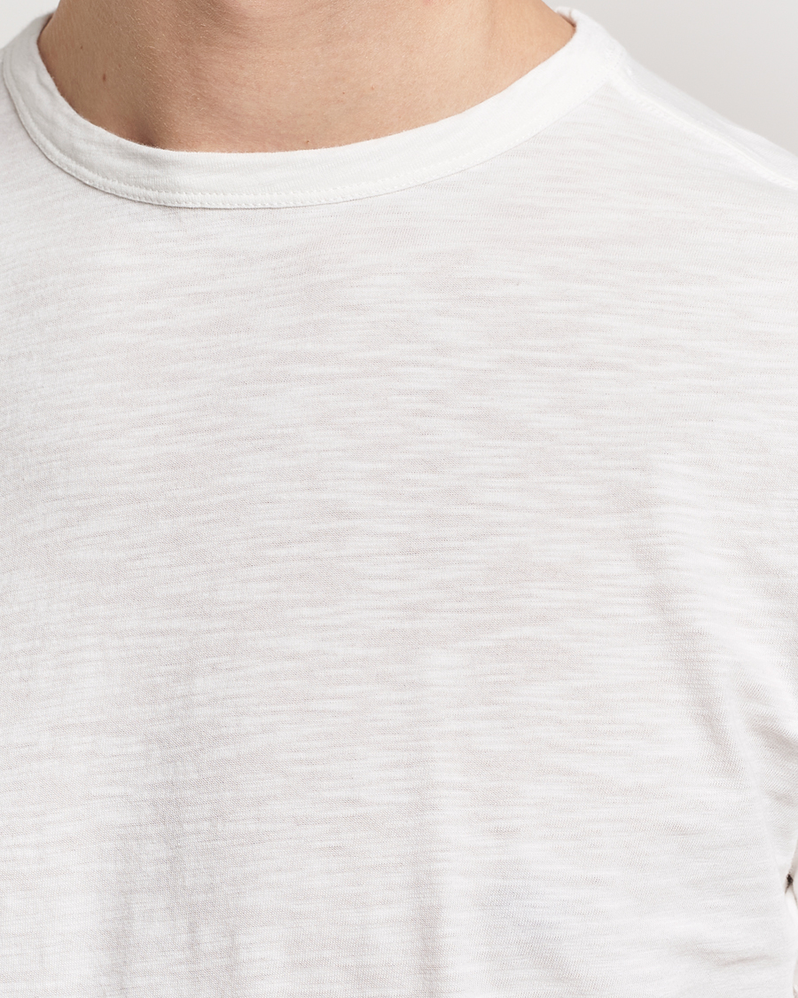 Men | T-Shirts | Merz b. Schwanen | Organic Pima Cotton Slub Crew Neck T-Shirt White
