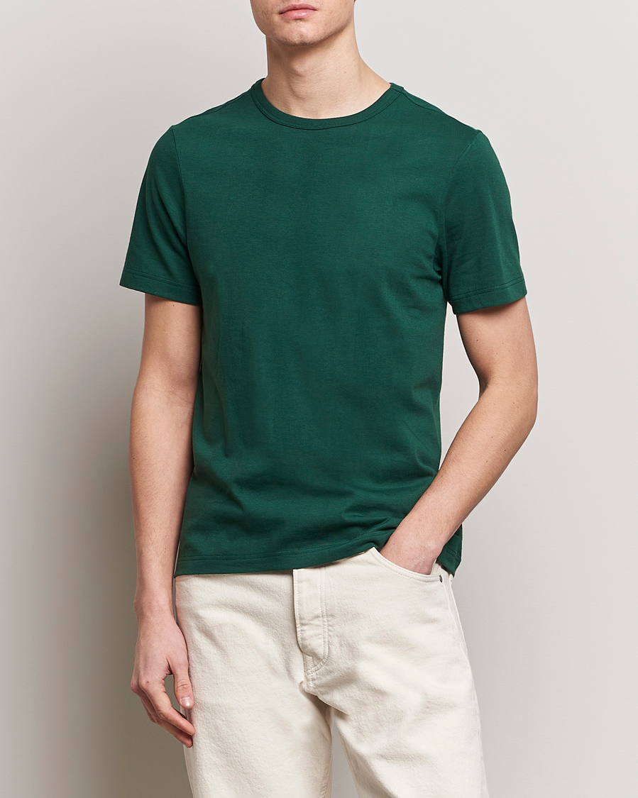 Men | Clothing | Merz b. Schwanen | 1950s Classic Loopwheeled T-Shirt Classic Green