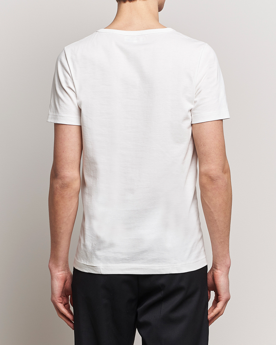 Men | T-Shirts | Merz b. Schwanen | 1970s Classic Loopwheeled V-Neck T-Shirt White