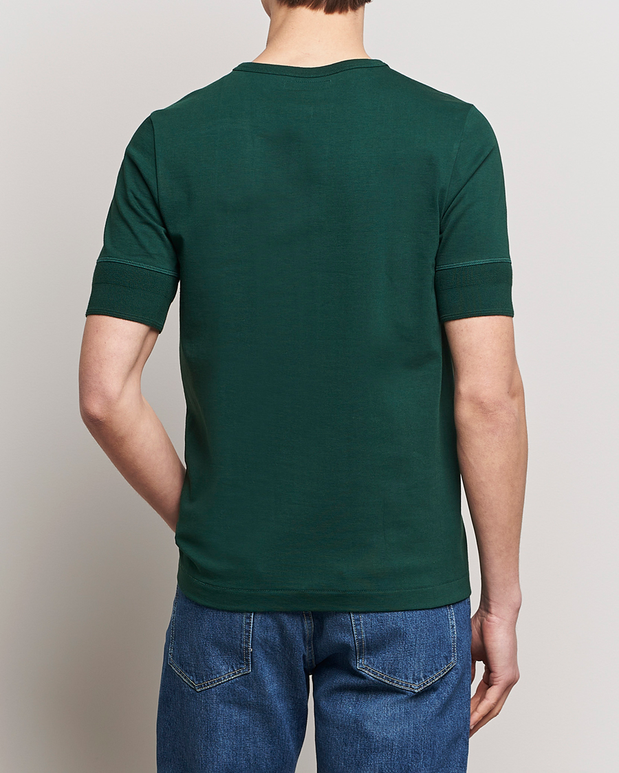 Men | T-Shirts | Merz b. Schwanen | Short Sleeve Organic Cotton Henley Classic Green