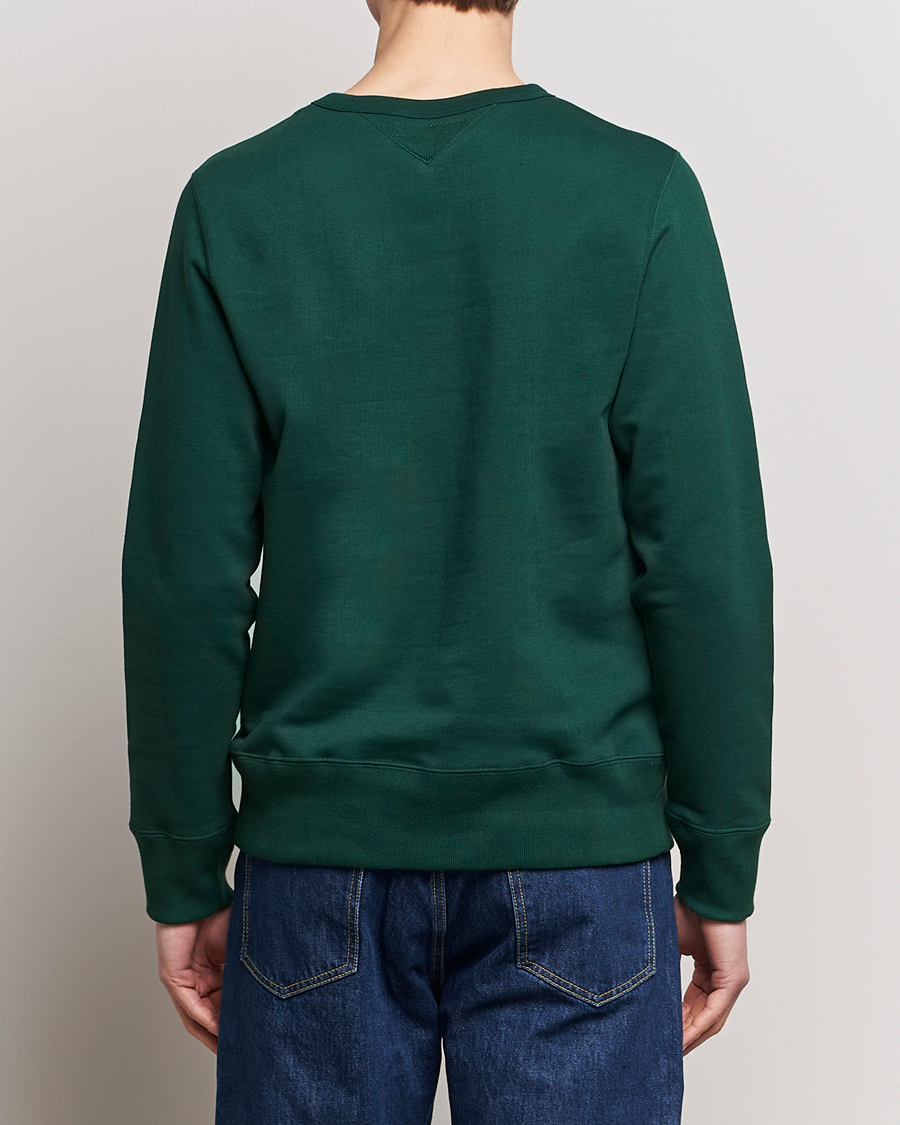 Men | Sweaters & Knitwear | Merz b. Schwanen | Organic Cotton Crew Neck Sweatshirt Classic Green