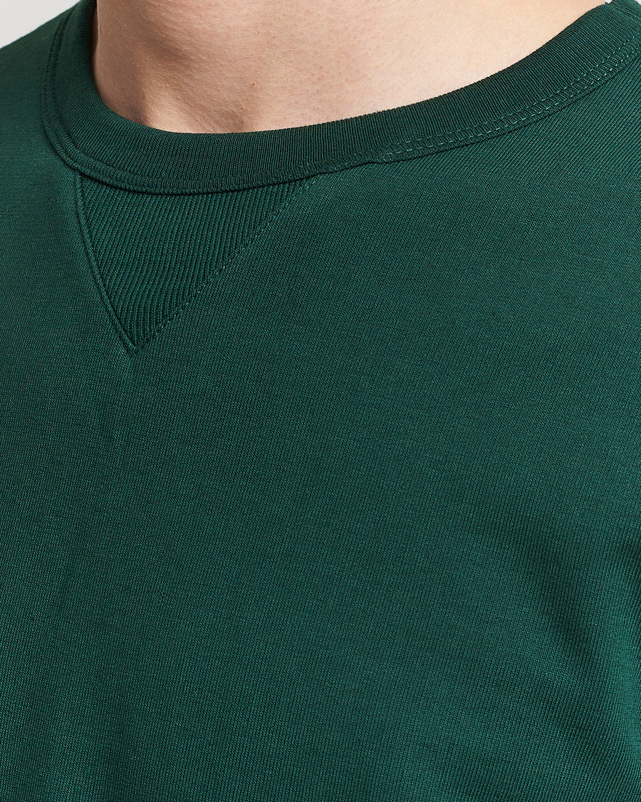 Men | Sweaters & Knitwear | Merz b. Schwanen | Organic Cotton Crew Neck Sweatshirt Classic Green