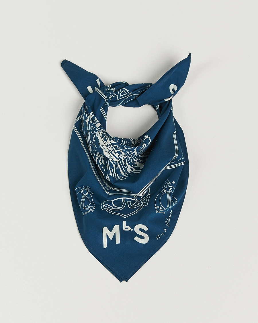 Men | Merz b. Schwanen Cotton Bandana Ink Blue | Merz b. Schwanen | Cotton Bandana Ink Blue