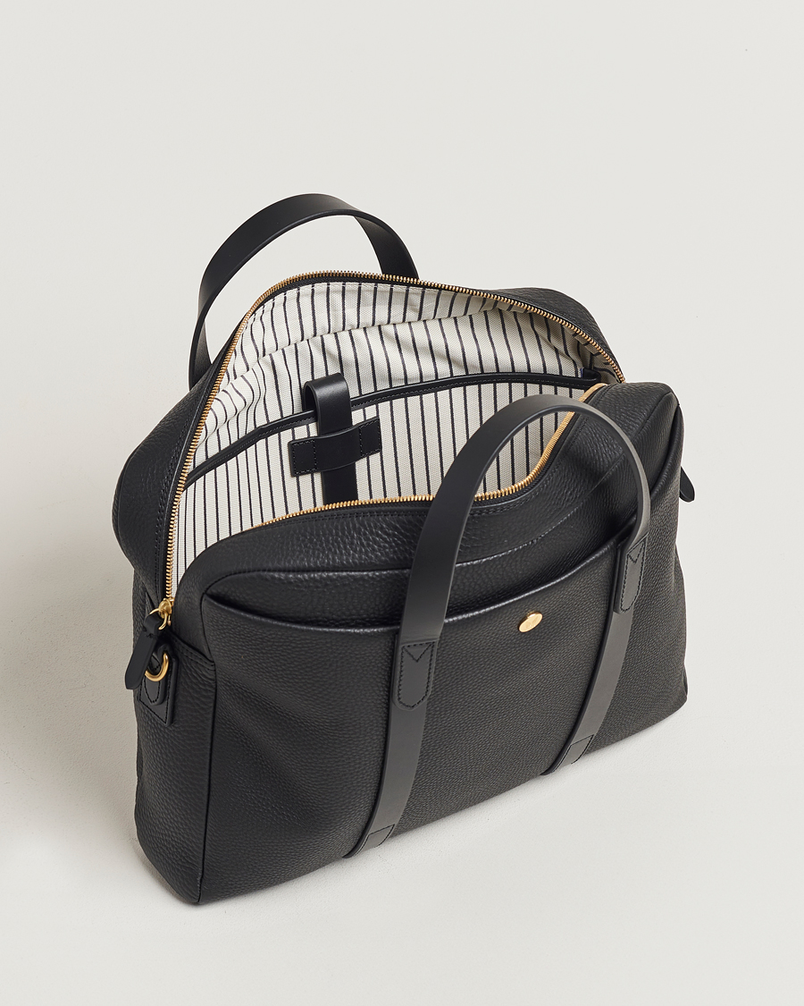 Men | Mismo Aspire Pebbled Leather Briefcase Black | Mismo | Aspire Pebbled Leather Briefcase Black