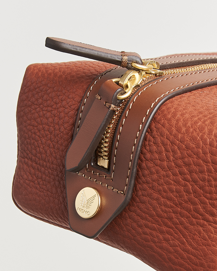 Men | Bags | Mismo | Groom Pebbled Leather Washbag Tabac/Cuoio