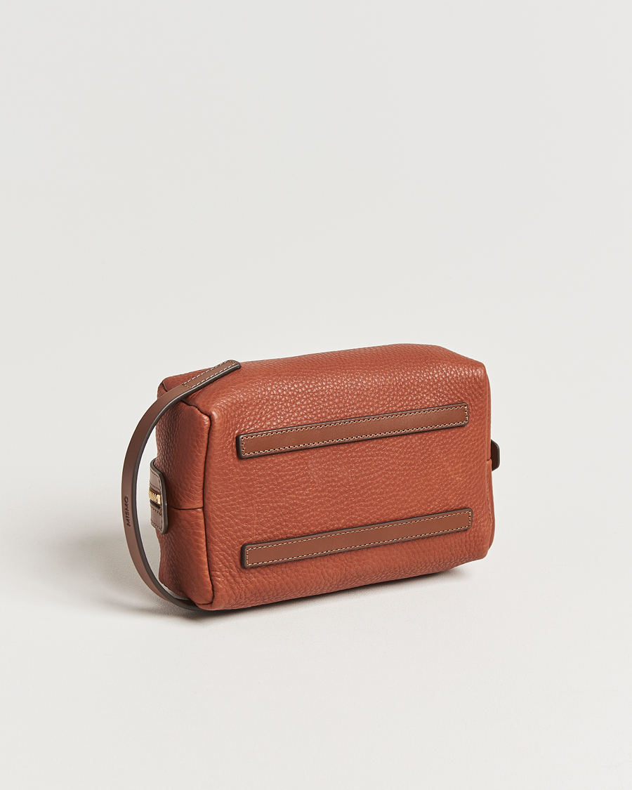 Men | Bags | Mismo | Groom Pebbled Leather Washbag Tabac/Cuoio