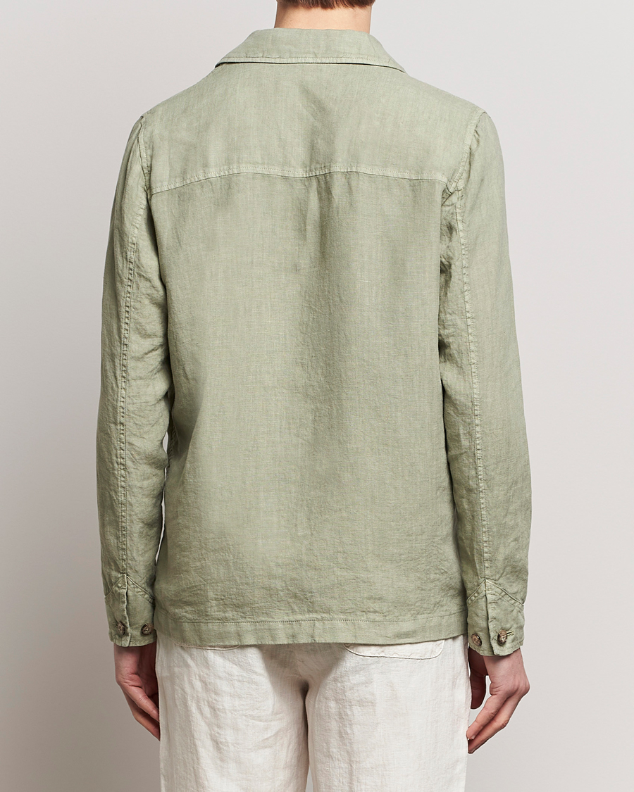 Men | Shirts | Altea | Linen Shirt Jacket Olive
