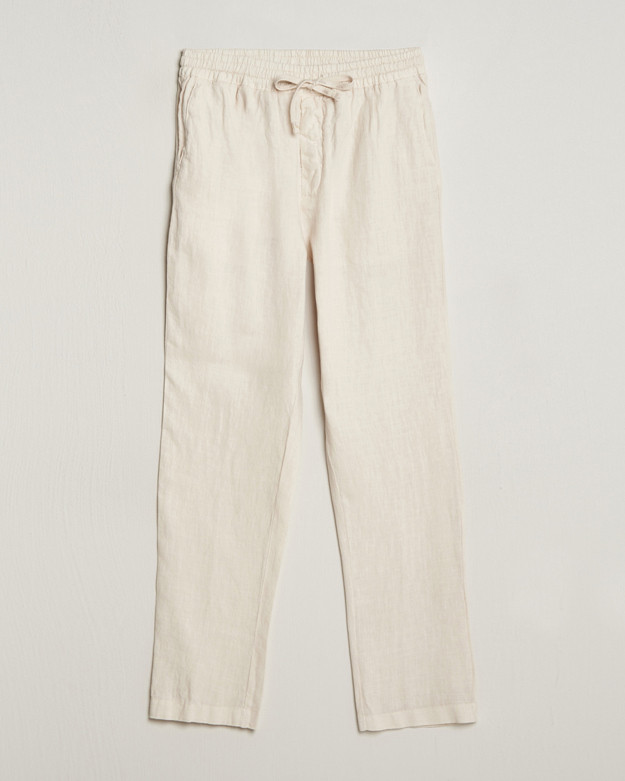 Men | Trousers | Altea | Linen Drawstring Pants Beige