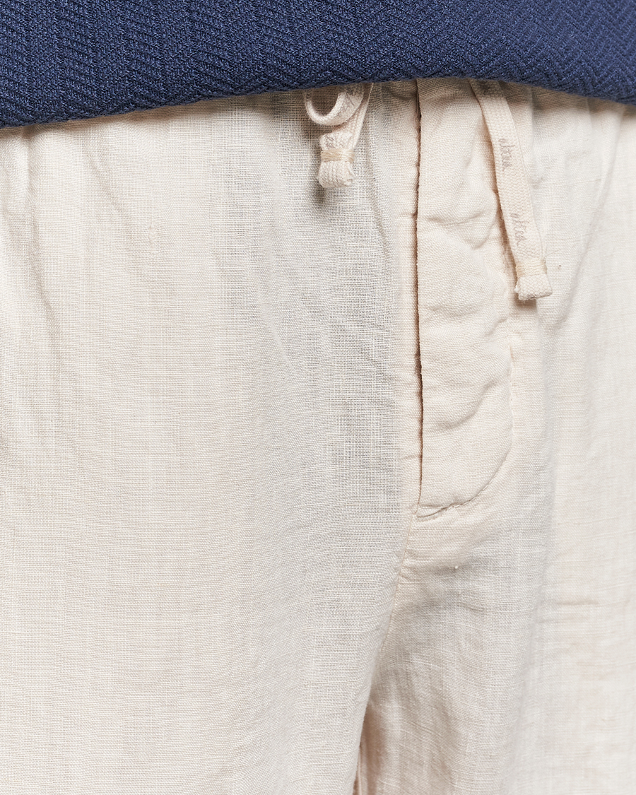 Men | Trousers | Altea | Linen Drawstring Pants Beige