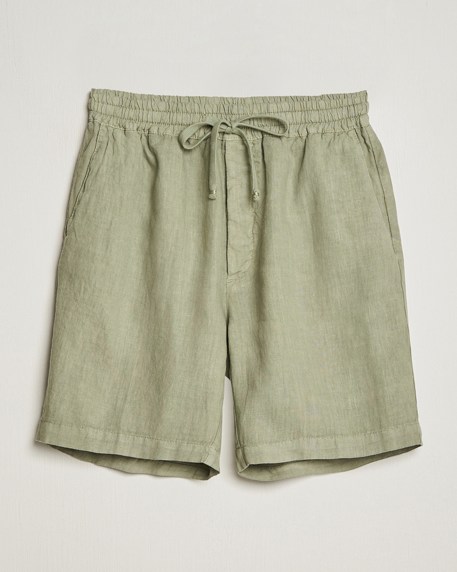 Men |  | Altea | Linen Drawstring Shorts Olive