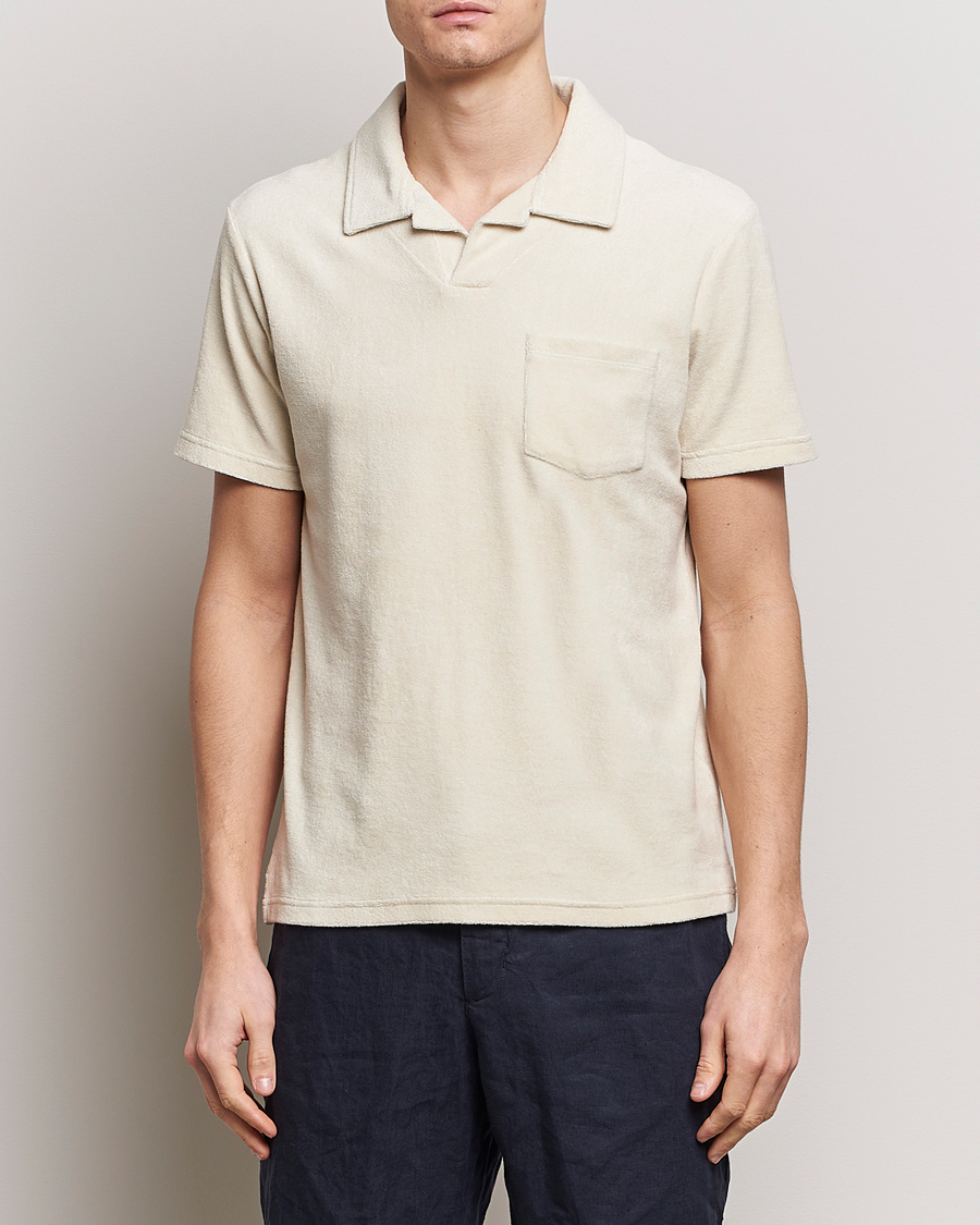 Men | Short Sleeve Polo Shirts | Altea | Terry Cotton Polo Light Beige