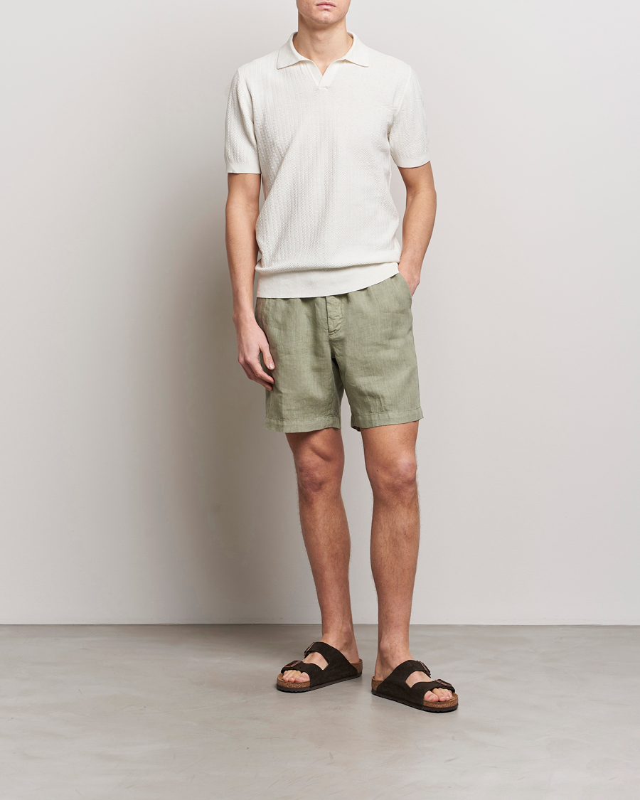 Men | Polo Shirts | Altea | Knitted Chevron Polo Off White