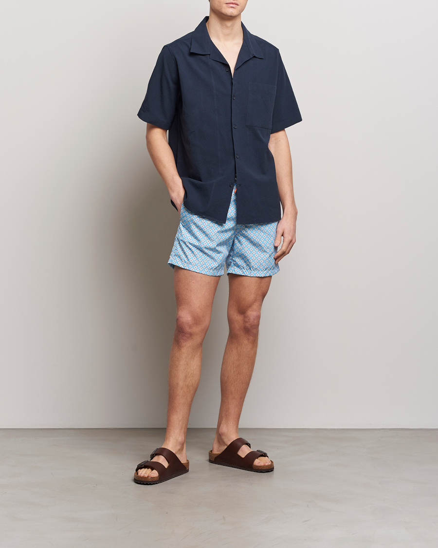 Men | Swimwear | Altea | Printed Swim Shorts Light Blue