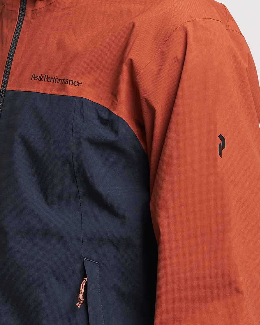 Men | Coats & Jackets | Peak Performance | Trail Hipe Hooded Jacket Spiced/Salute Navy/Desert