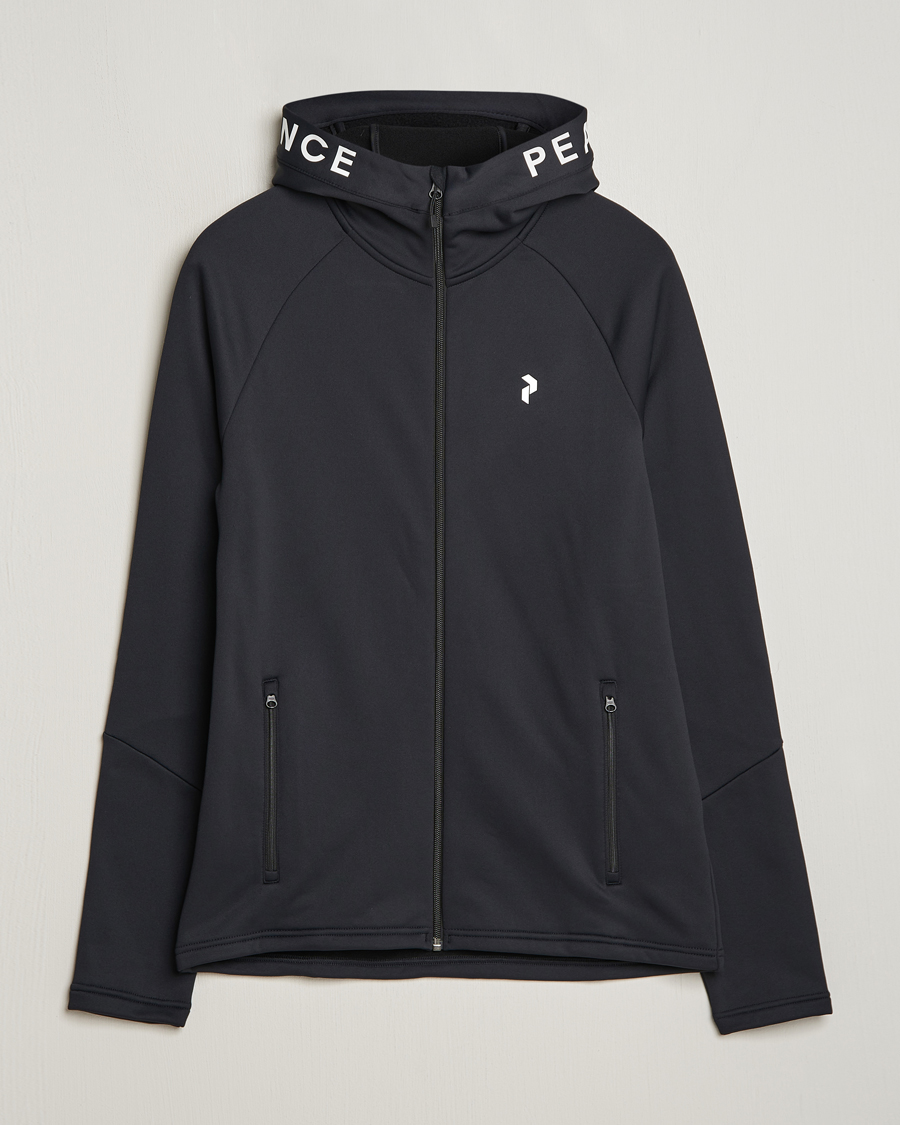Men | Sweaters & Knitwear | Peak Performance | Rider Hooded Full Zip Black
