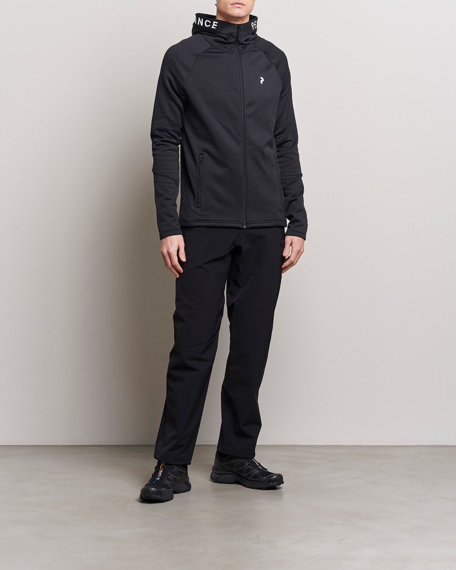 Men | Sweaters & Knitwear | Peak Performance | Rider Hooded Full Zip Black