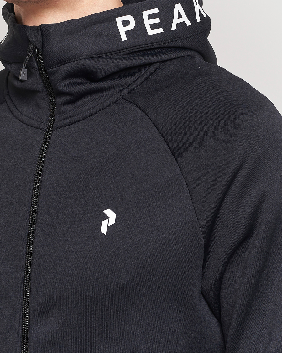 Men | Sweaters & Knitwear | Peak Performance | Rider Hooded Full Zip Black