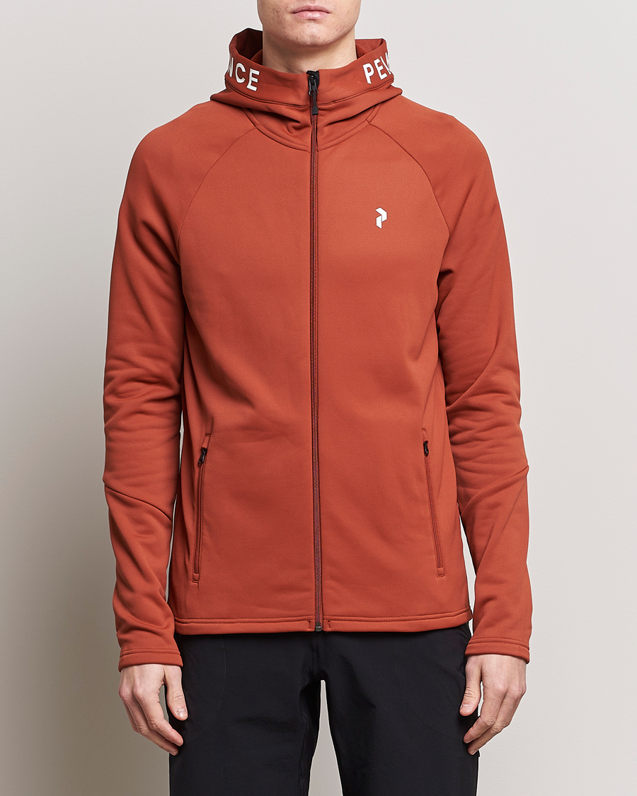 Men | Sweaters & Knitwear | Peak Performance | Rider Hooded Full Zip Spiced