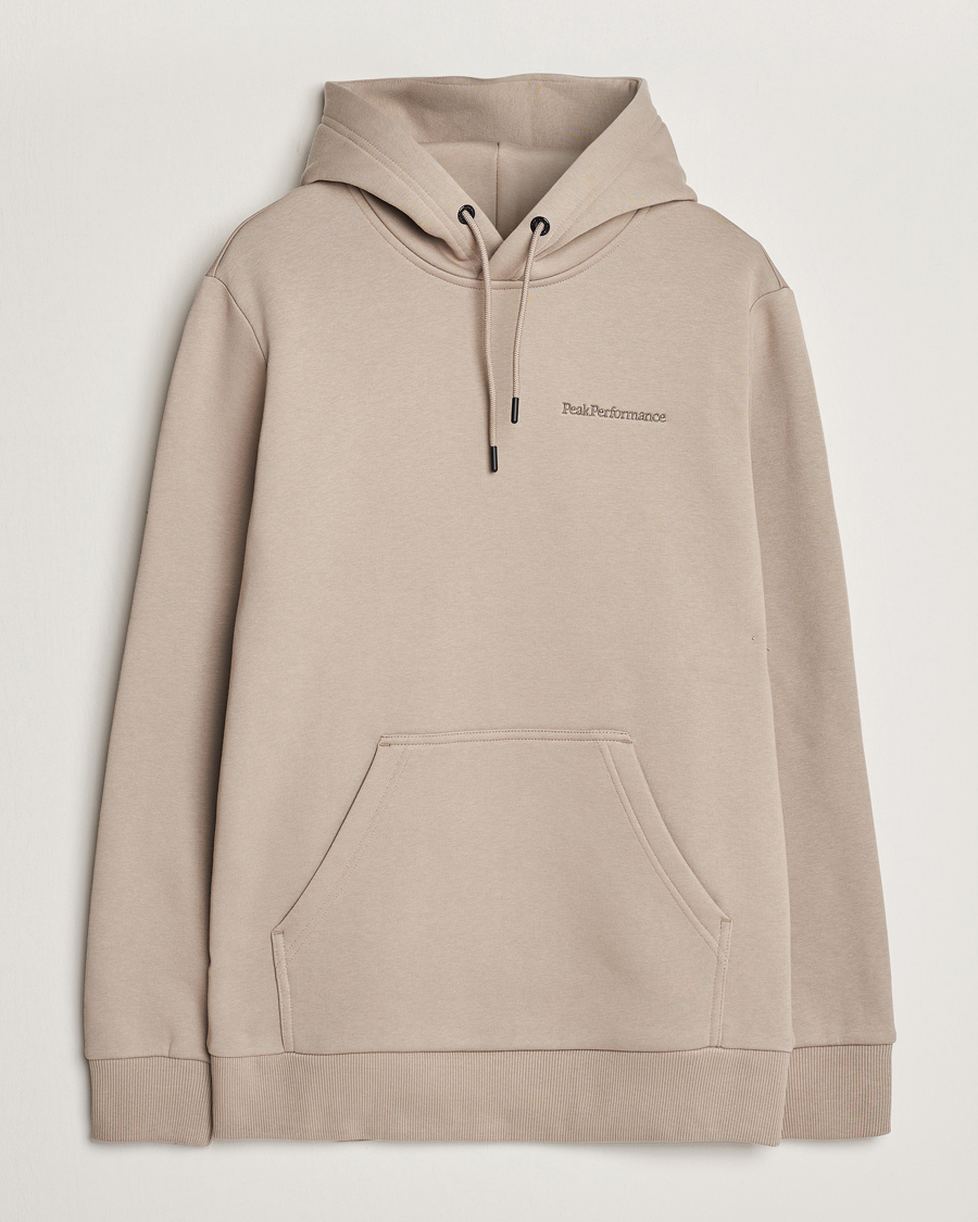 Men | Sweaters & Knitwear | Peak Performance | Original Logo Hoodie Avid Beige
