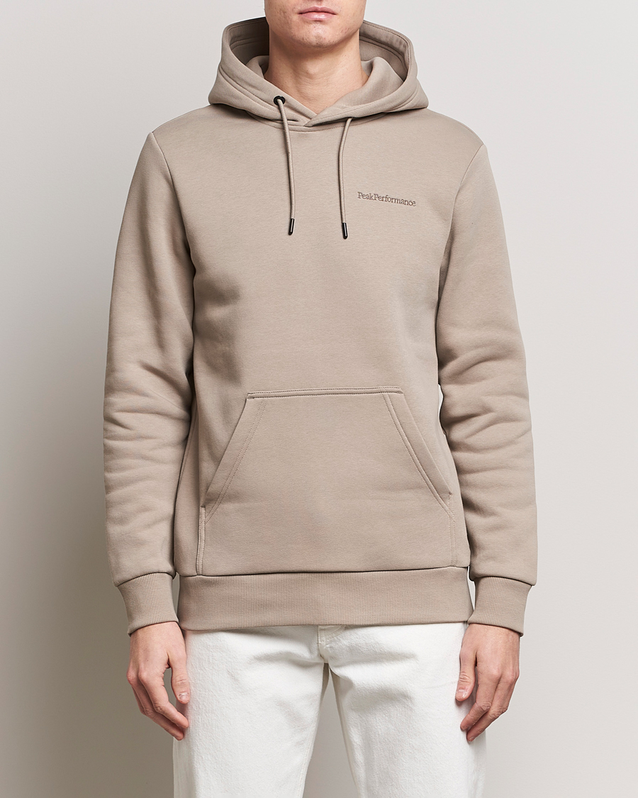 Men | Sweaters & Knitwear | Peak Performance | Original Logo Hoodie Avid Beige