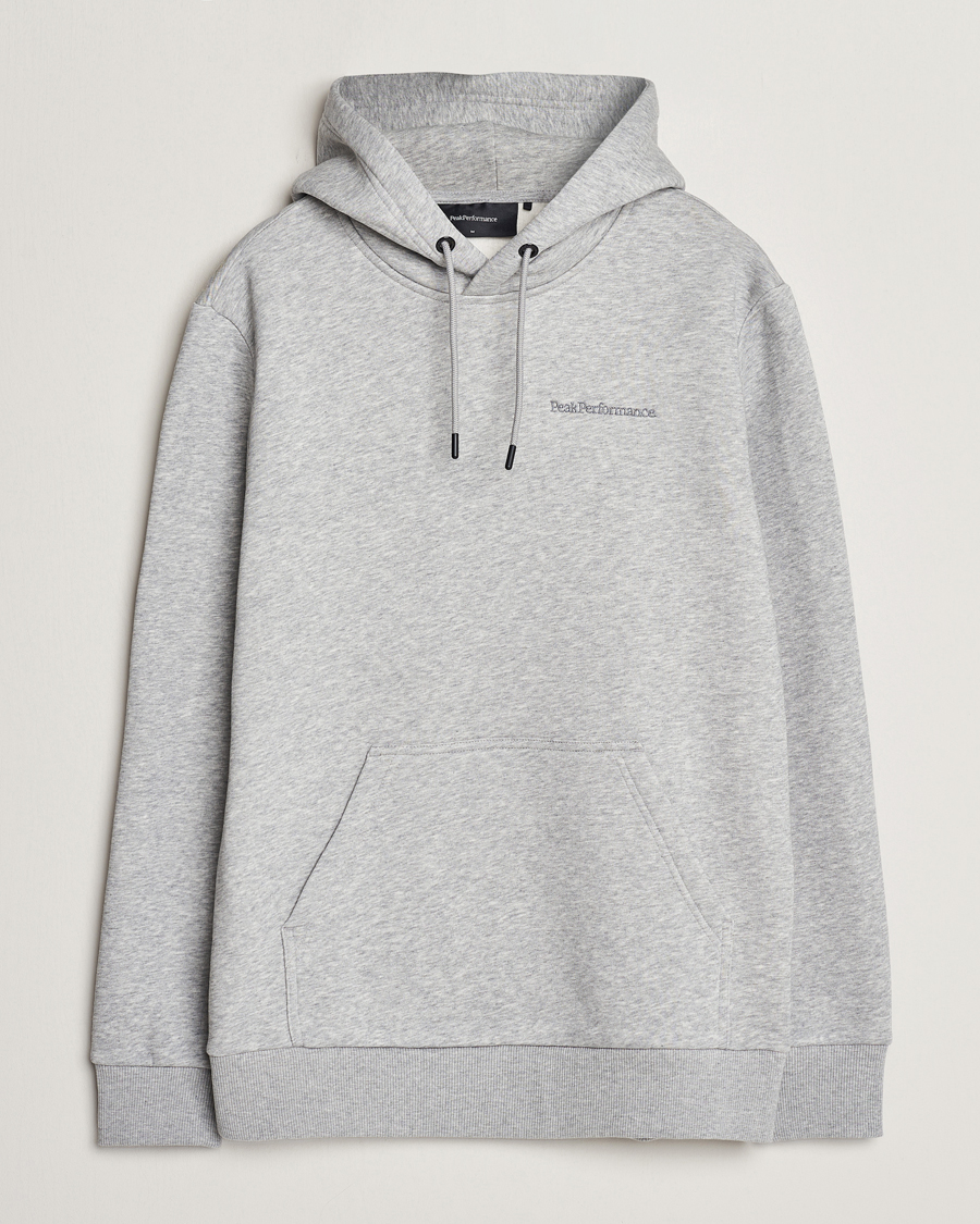 Men | Sweaters & Knitwear | Peak Performance | Original Logo Hoodie Grey Melange