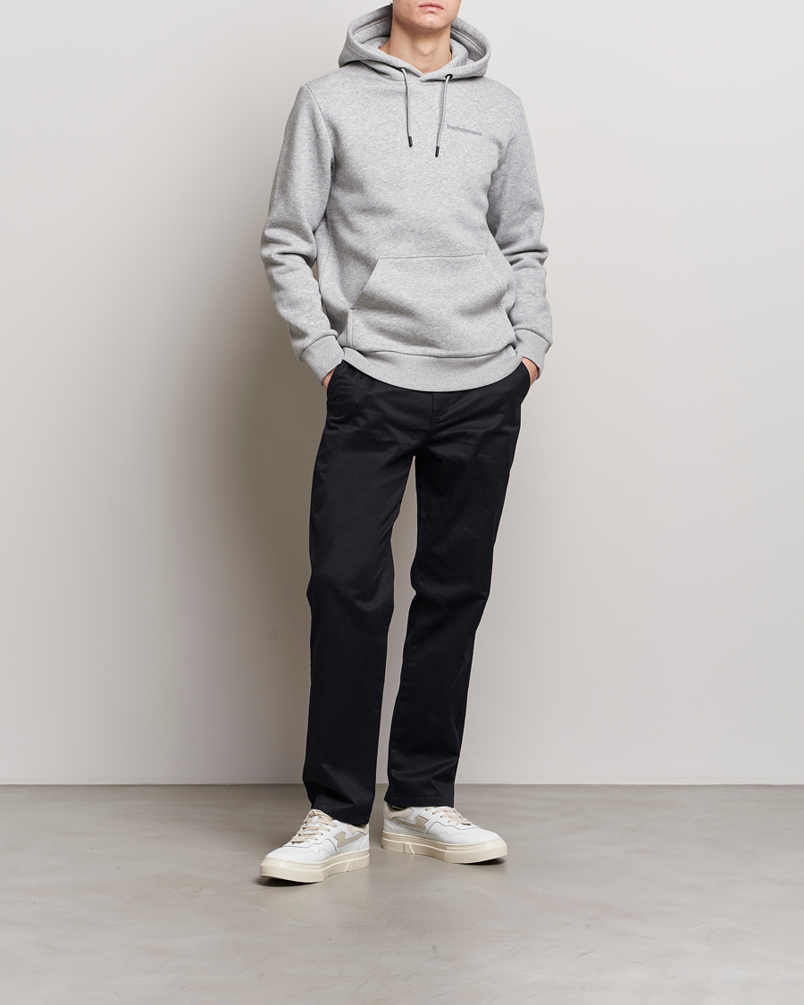 Men | Sweaters & Knitwear | Peak Performance | Original Logo Hoodie Grey Melange