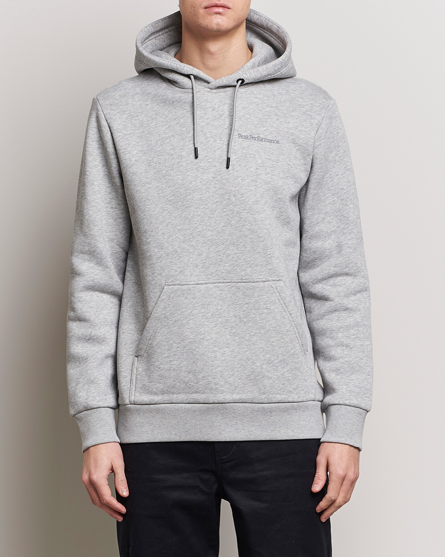 Men | Sweaters & Knitwear | Peak Performance | Original Logo Hoodie Grey Melange