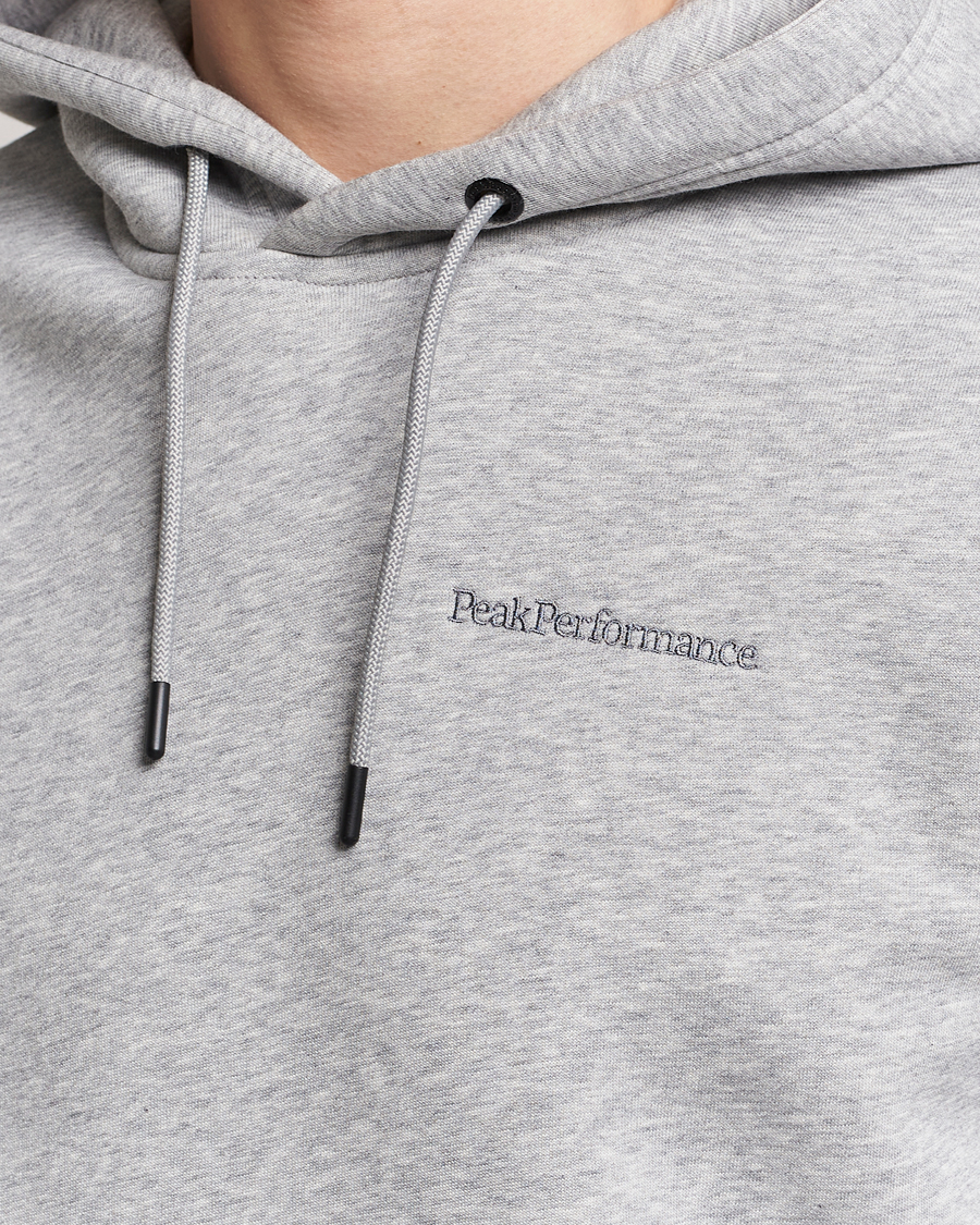 Men | Sweaters & Knitwear | Peak Performance | Original Logo Hoodie Grey Melange