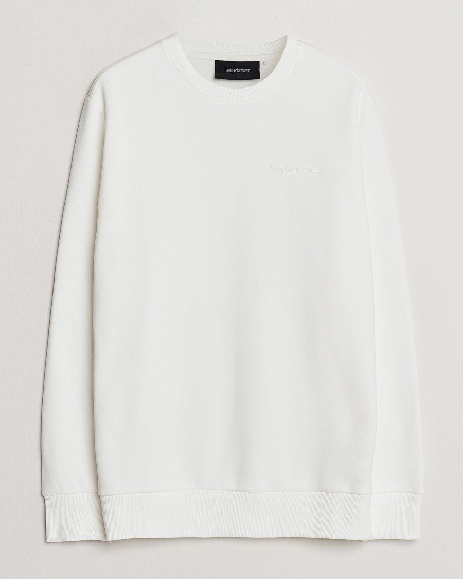 Men | Sweaters & Knitwear | Peak Performance | Original Logo Crew Neck Sweatshirt Off White