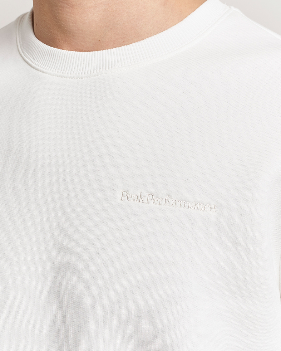 Men | Sweaters & Knitwear | Peak Performance | Original Logo Crew Neck Sweatshirt Off White