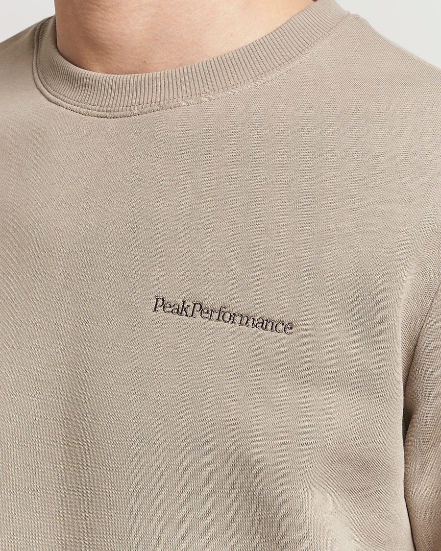 Men | Sweaters & Knitwear | Peak Performance | Original Logo Crew Neck Sweatshirt Avid Beige