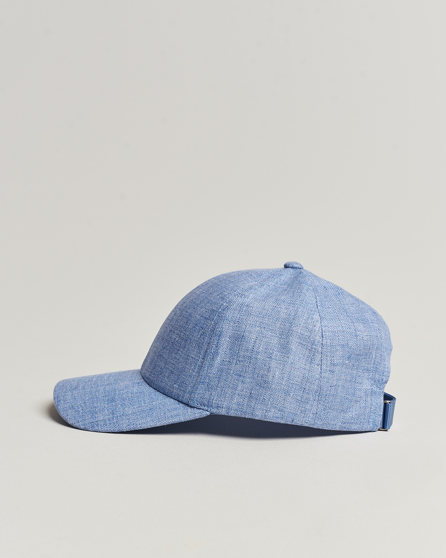 Men |  | Varsity Headwear | Linen Baseball Cap Azure Blue