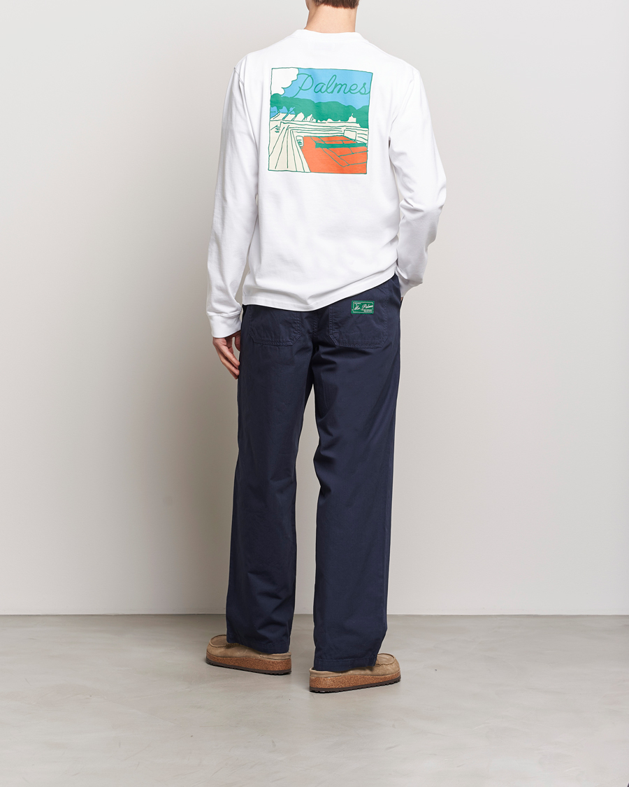 Men | T-Shirts | Palmes | Sunset Long Sleeve T-Shirt White