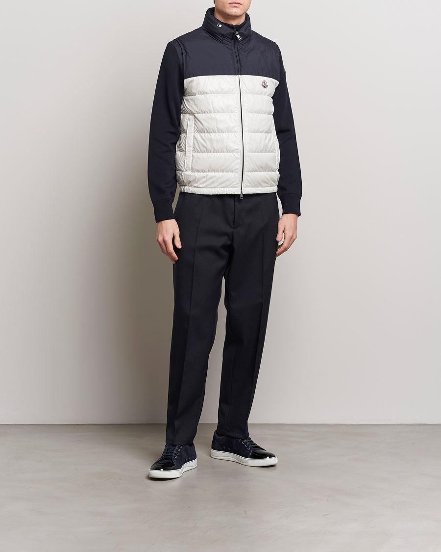 Men | Coats & Jackets | Moncler | Cerces Down Vest Off White/Navy