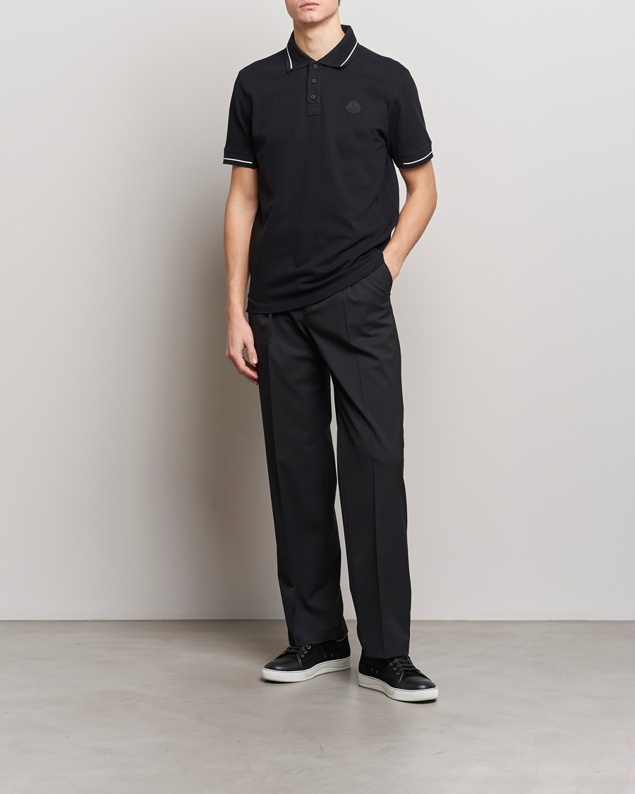 Moncler Tonal Logo Polo Black at CareOfCarl.com