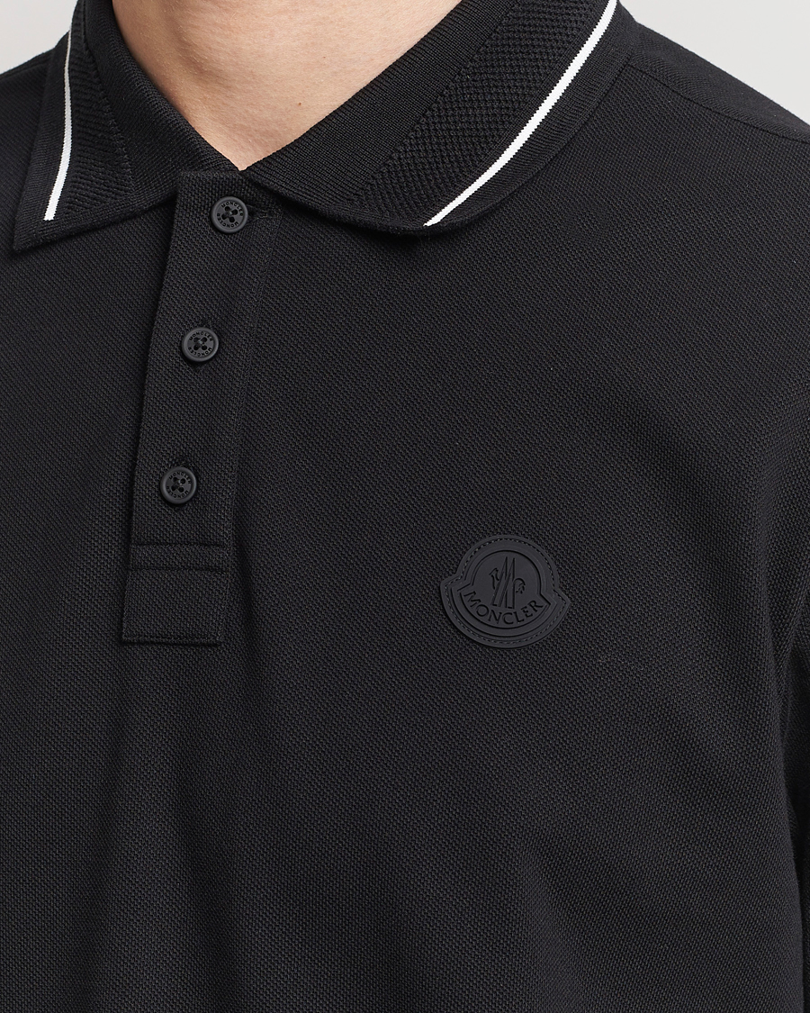 Moncler Tonal Logo Polo Black at CareOfCarl.com
