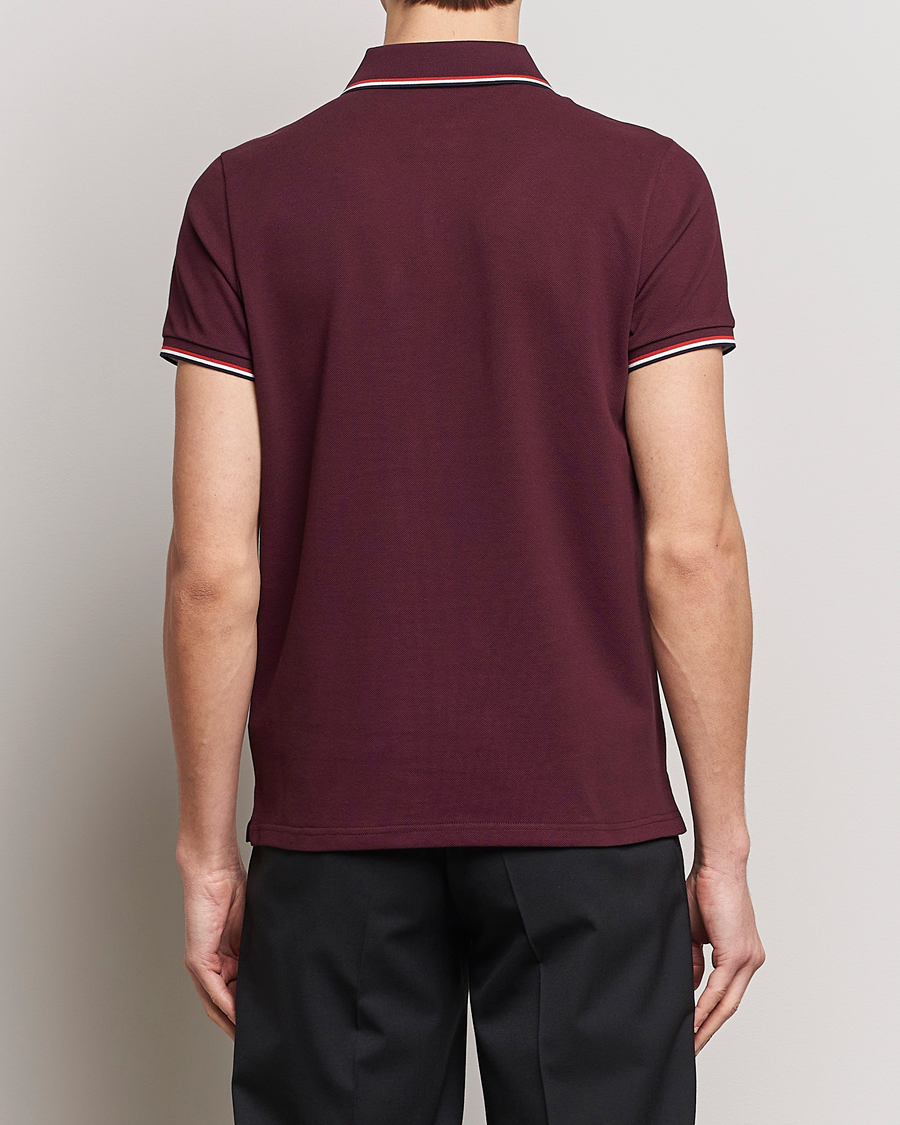 Men | Polo Shirts | Moncler | Contrast Rib Polo Burgundy