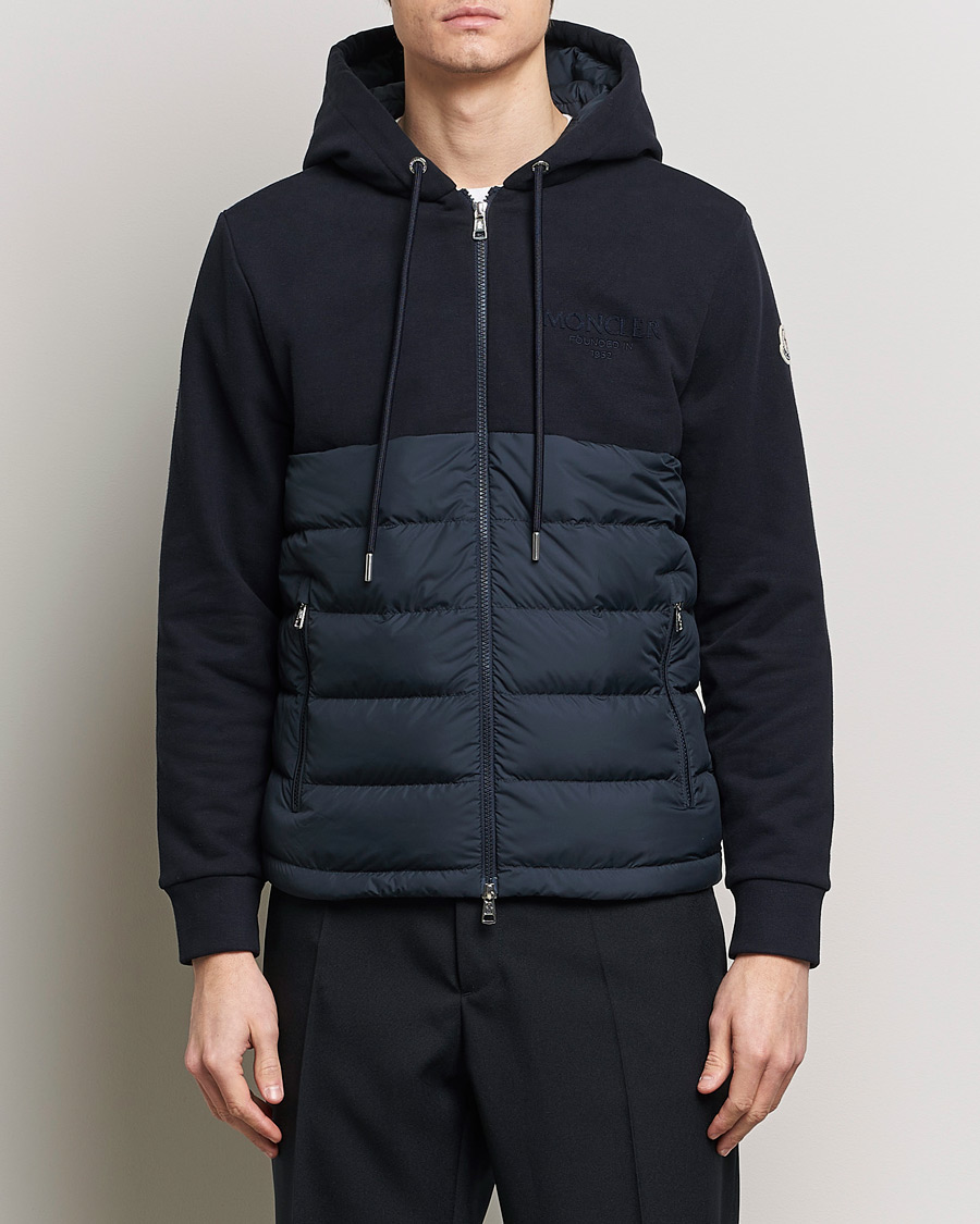Men | Coats & Jackets | Moncler | Down Panel Cardigan Jacket Navy