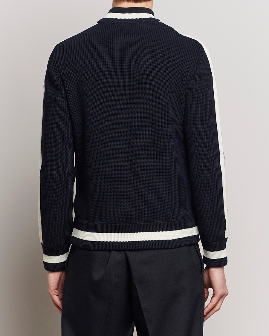 Men | Sweaters & Knitwear | Moncler | Contrast Rib Padded Cardigan Navy