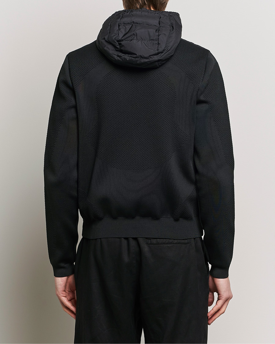 Men | Sweaters & Knitwear | Moncler | Hooded Hybrid Zip Cardigan Black
