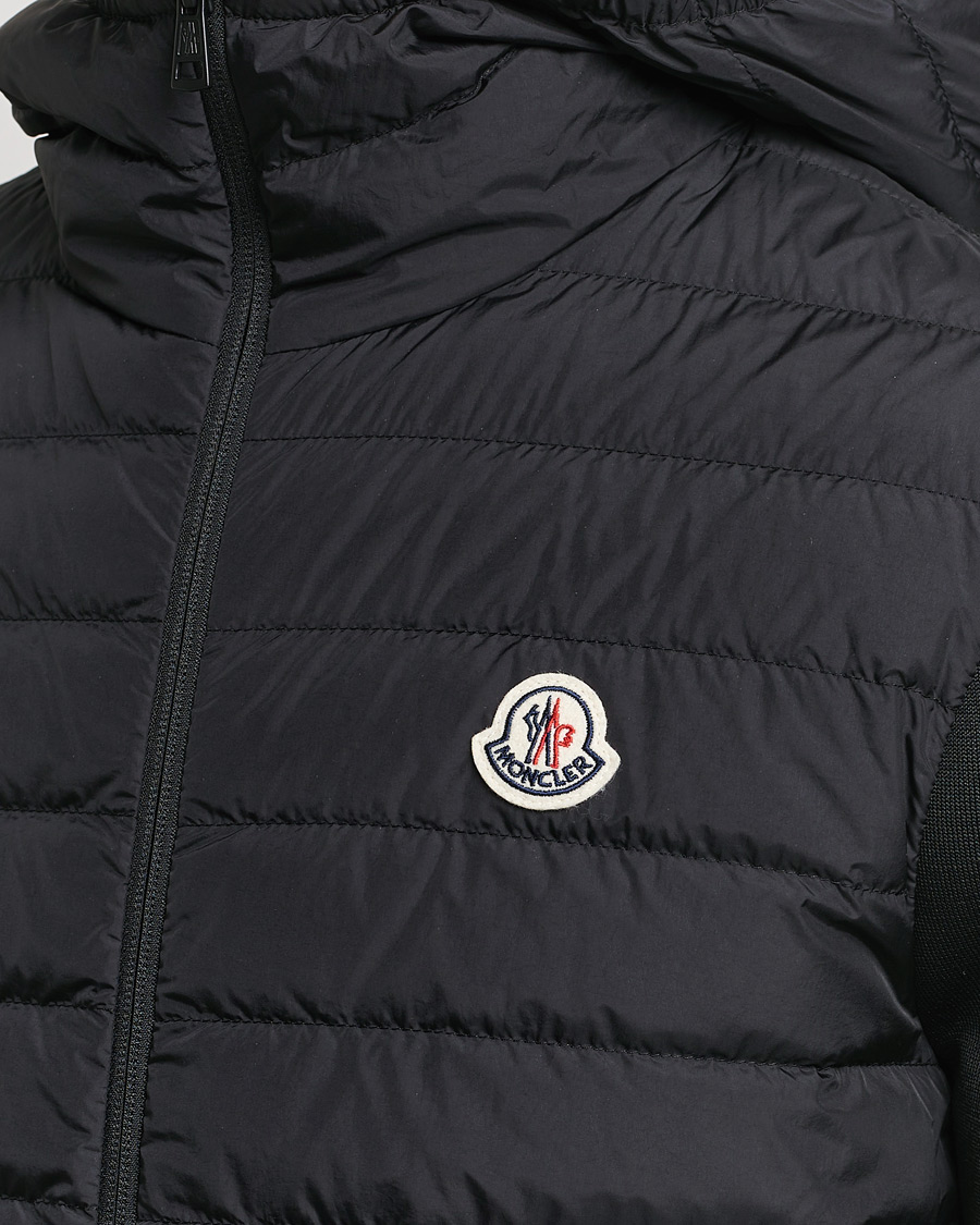 Men | Sweaters & Knitwear | Moncler | Hooded Hybrid Zip Cardigan Black