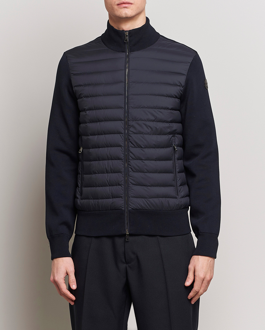 Men | Sweaters & Knitwear | Moncler | Light Hybrid Zip Jacket Navy