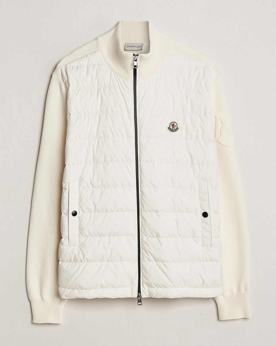Men | Sweaters & Knitwear | Moncler | Hybrid Zip Cardigan White