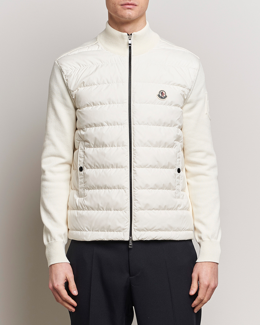 Men | Sweaters & Knitwear | Moncler | Hybrid Zip Cardigan White