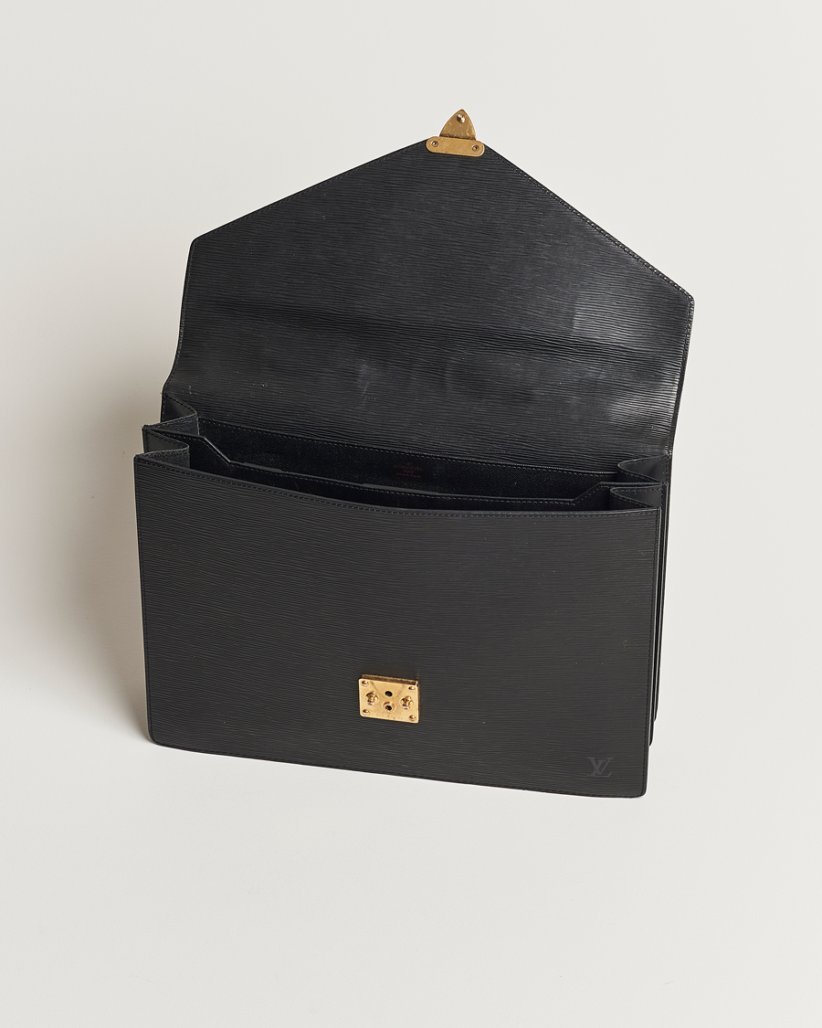 ハ*レ様 LOUIS VUITTON ブラック ケース Louis Vuitton Pre-Owned Serviette Ambassadeur Epi Leather