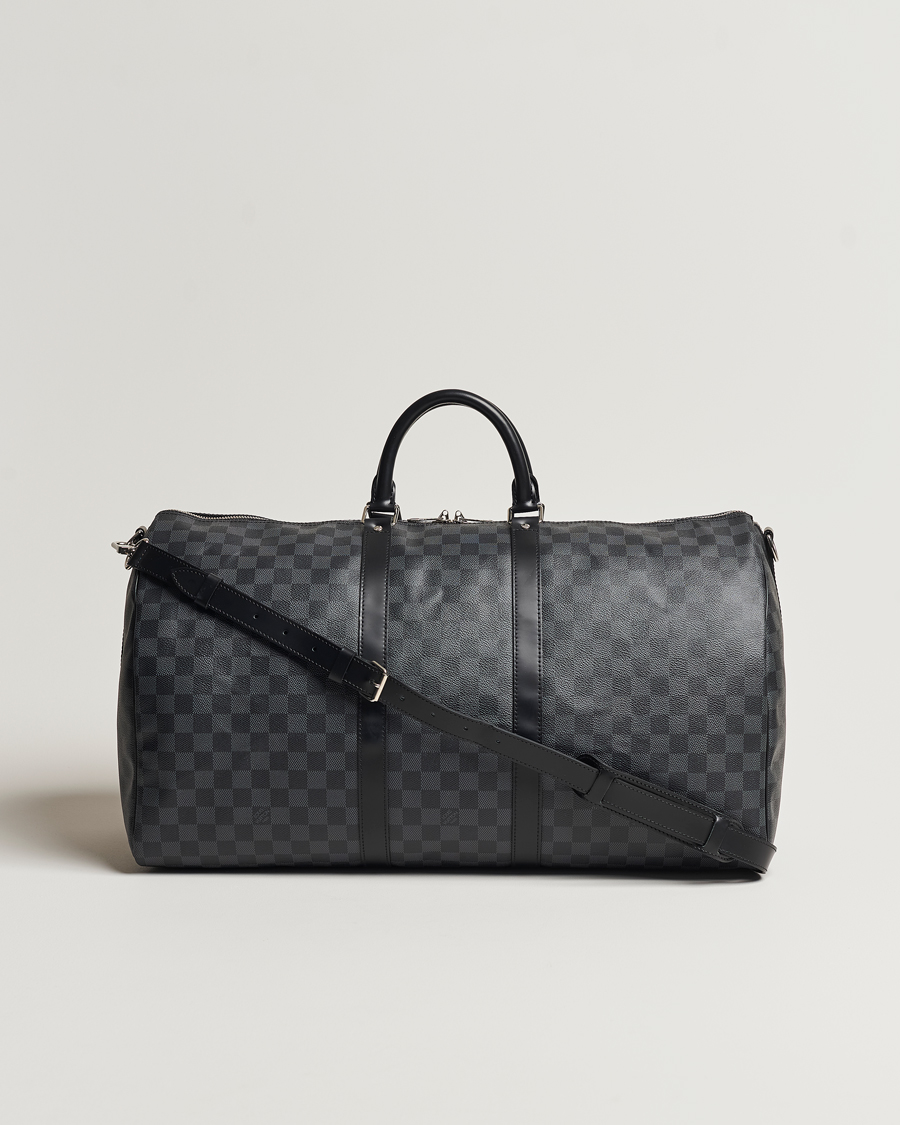 Men | Louis Vuitton Pre-Owned Keepall Bandoulière 55 Damier Graphite | Louis Vuitton Pre-Owned | Keepall Bandoulière 55 Damier Graphite