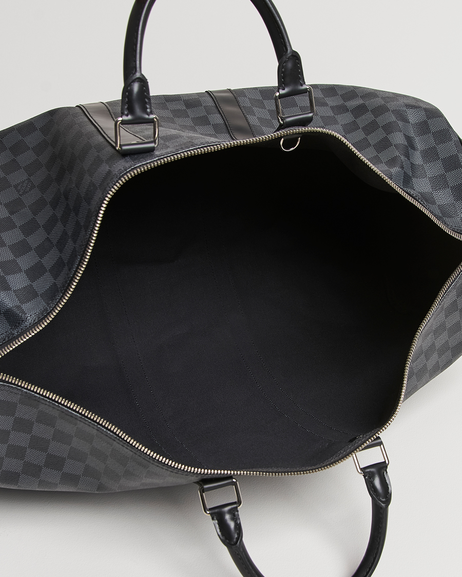 Men | Louis Vuitton Pre-Owned Keepall Bandoulière 55 Damier Graphite | Louis Vuitton Pre-Owned | Keepall Bandoulière 55 Damier Graphite